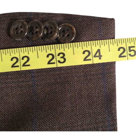 Michael Kors Men's Brown With Blue Stripe Wool Blazer Jacket Size 38R - Picture 13 of 13